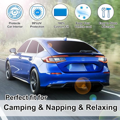 TINGLU Window Shades for 11th Gen Honda Civic (NOT for Hatchback) 2022-2026 Accessories Car Side Full Windows Rear Triangular Windshield Sun Shade Sun UV Rays & Privacy Protection for Camping 8PCS