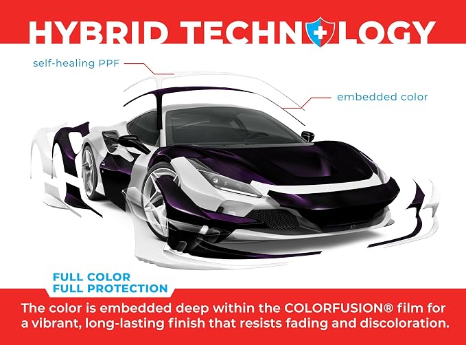 ColorFusion PPF by VViViD, Gloss Cosmic Purple Dry Apply PPF Vinyl Car Wrap Roll 20ft x 5ft