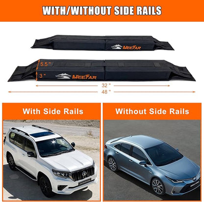 MeeFar Universal Car Soft Roof Rack Pads Luggage Carrier System for Kayak Surfboard SUP Canoe Include 2 Heavy Duty Tie Down Straps, 4 Tie Down Rope, 4 Quick Loop Strap and Storage Bag