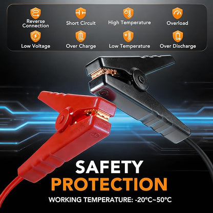 Car Battery Jump Starter with Tire Inflator Portable Air Compressor, Jump Pack for 1.5L-8L Gas & Diesel Vehicles (All 12V Batteries Car), Fast Battery Booster for Men Dad