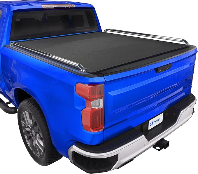 Tyger Auto T2X Low Profile Soft Roll-up in Fabric Truck Bed Tonneau Cover Compatible with 2014-2018 Chevy Silverado GMC Sierra 1500; 15-19 2500 3500HD; 2019 LD/Limited | 6'7" (79") Bed | TG-BCXC3992