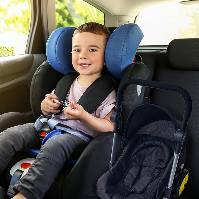 Baby Doll Car Seat Stroller Combo – Convertible 2 in 1 Doll Stroller and Car Seat for Kids – Fits Up to 20” Dolls – Play Toy Baby Stroller with Adjustable Handle for Girls Toddlers All Ages (Black)