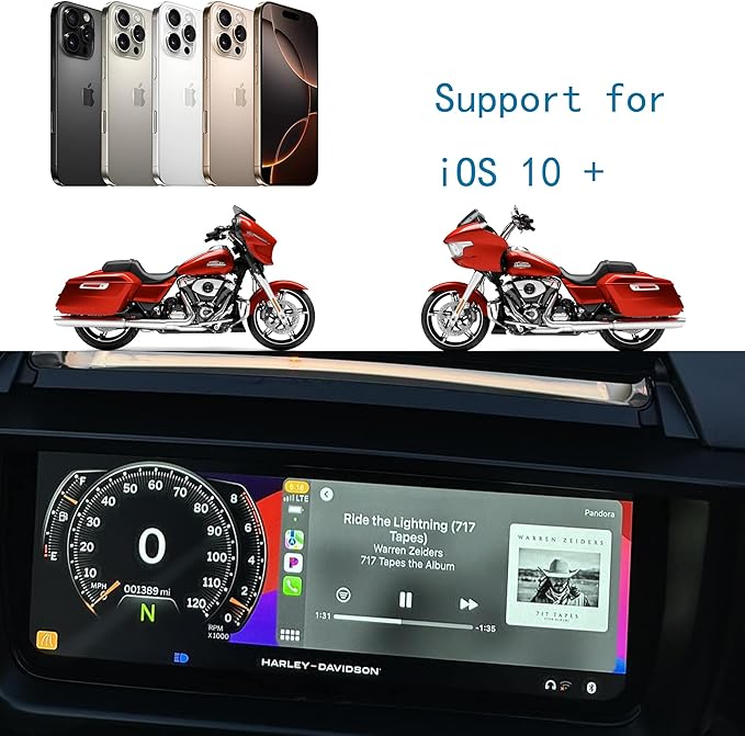 Wireless CarPlay Headset Bypass Fit for Harley Davidson 2024-2026 Street Glide Road Glide CVO/ST Accessories Plug-N-Play (12-pin)