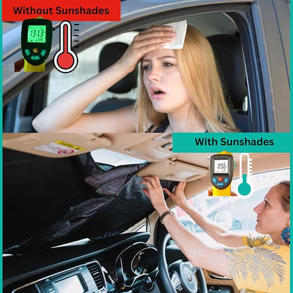 Windshield Sun Shade | Compatible for Dodge RAM Promaster (2014-2026) | Certified 99.87% UVB & 99.02% UVA Car Sun Shade. Award Winning Sunshade - Patented Technology | Car Shades by Kinder Fluff