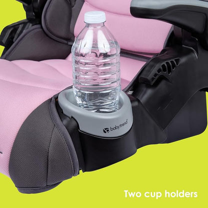 Baby Trend Protect 2-in-1 Folding Booster Seat, Dash Rose – Fold-Flat Travel-Ready Design, Lightweight Build, Belt-Positioning Comfort