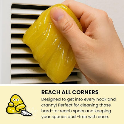 Slime Buddies Car Cleaning Gel Putty - 12 Pack Lemon Scented Interior Detailing Tool for Cup Holder, Air Vent & Keyboard - Reusable Auto Detailing Accessories - Dust Remover Goop - Gifts for Men Women