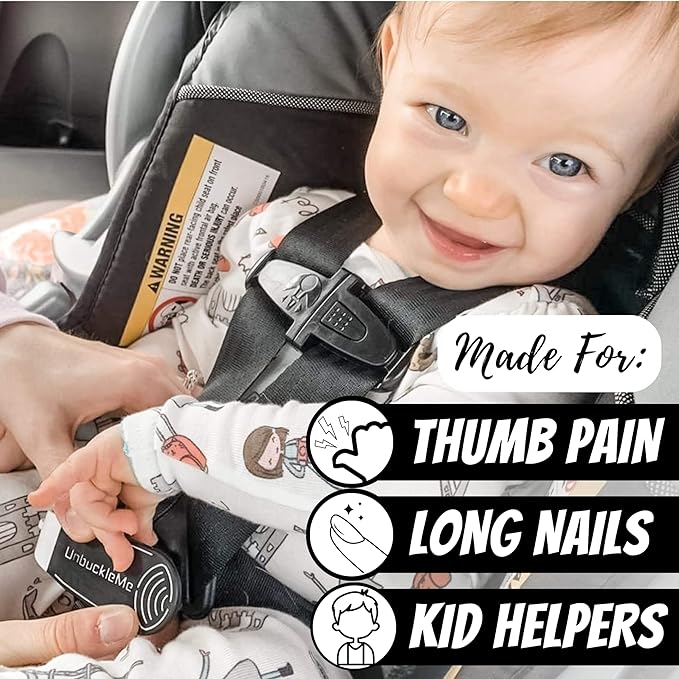 UnbuckleMe Car Seat Buckle Release Tool - Easy Opener Aid for Arthritis, Long Nails, Older Kids - Button Pusher for Infant, Toddler, Convertible 5 pt Harness car Seats - As Seen on Shark Tank (Lime)