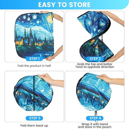 Sun Shade for Car Windshield, Foldable Universal Car Windshield Upgrade Sunshade Enhanced UV Rays