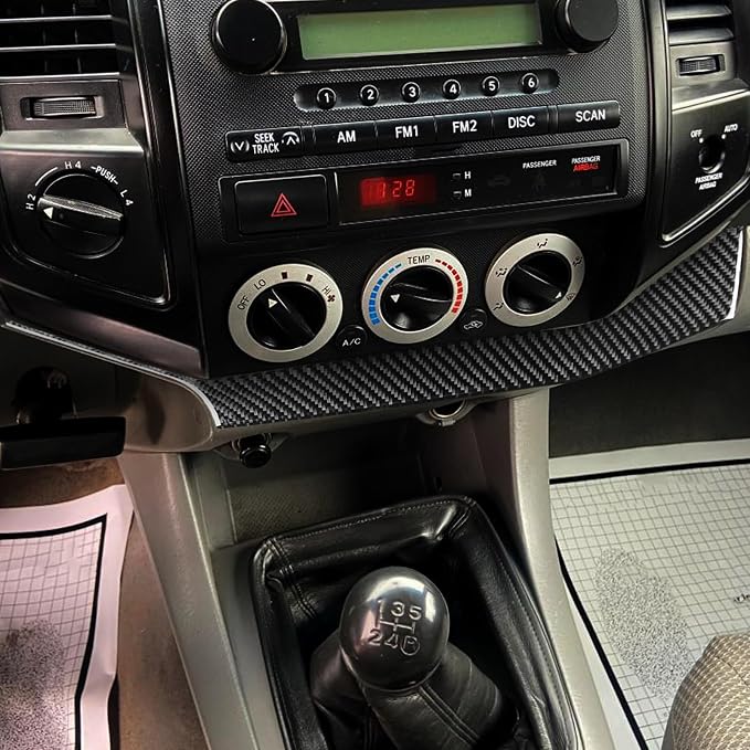 NVCNX Real Premium Carbon Fiber for Toyota 2nd Gen Tacoma Accessories 2005-2011 2006 2007 2008 2009 2010 Car Dash Central Strip Cover Interior Trim Thick Overlay Sticker Decal 1PC