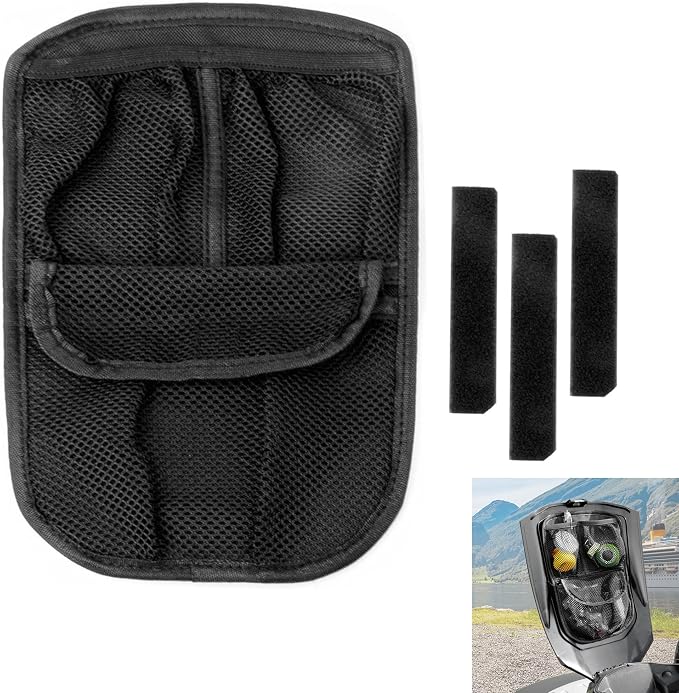 3 Mesh Pockets Front Trunk Lid Organizer Frunk Tool Storage Bag For Can Am Ryker 600 900 Sport Rally Edition 2019-2025 Accessories (Black Style)