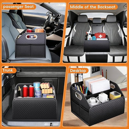Car Trunk Organizer and Car Storage,Collapsible Multi-Compartment Car Organizers, Waterproof Foldable Luggage Bag with 4 Pockets，Suitable for Any Car