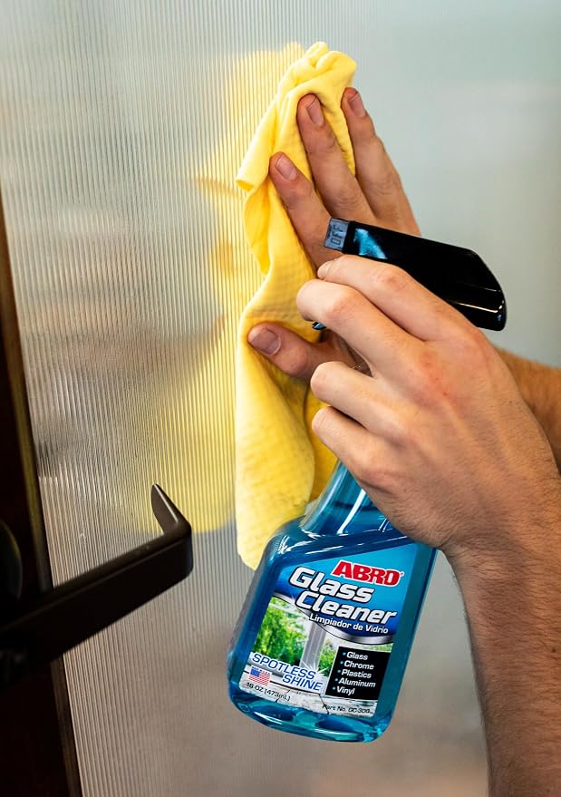 ABRO Glass Cleaner, 16 oz., Cleaning Supplies, Car Accessories, Car Window Cleaner, Glass Cleaner Spray, Remove Dirt and Grime, Streak Free Results