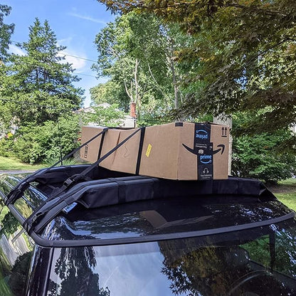 Kayak Roof Rack Pads Deluxe Upgrade Universal Car Soft Roof Rack for Canoe/Paddle Board/SUP with Adjustable Steady Tie-Down Straps/Ropes/Hooks/T-Straps and Storage Bag