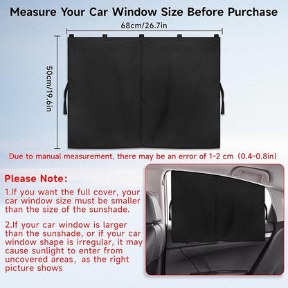 Car Window Shades, 2 PCS Magnetic Double Layer Auto Sun Shade for Side Windows Privacy Full Covers/Half Shade Options Back Car Window Curtains for Baby Protection