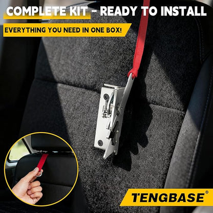 TENGBASE All-in-One Pre-Assembled Rear Seat Release Kit for Ford F-150 F-250 F-350 SuperCab & SuperCrew (2009-2025) Red