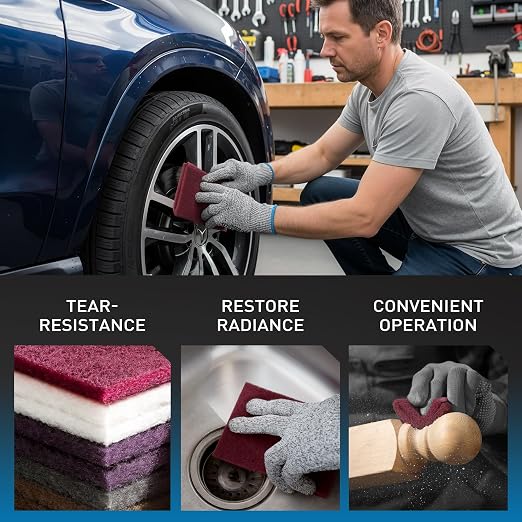 S SATC 6" x 9" 10 Pack General Purpose Scuff Pads,2 Each Maroon,Gray,Gold,Purple and White Scuff Pads for Scuffing,Scouring,Sanding,Paint Primer Prep Adhesion Scratch for Automotive Restoration