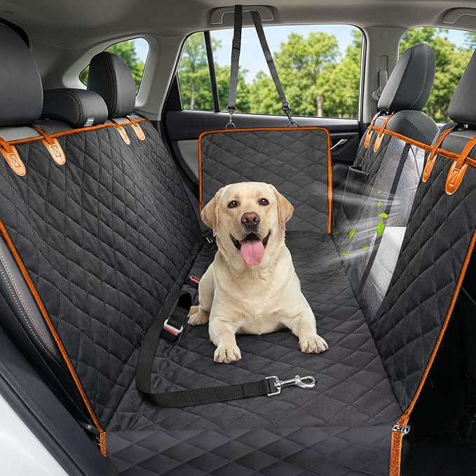 Victoper Dog Car Seat Cover, Heavy Durable Dog Seat Cover for Back Seat, 100% Waterproof Scratch Proof Nonslip Dog Hammock for Car with Side Flap, Pet Back Seat Covers Large 60" W x 64" L