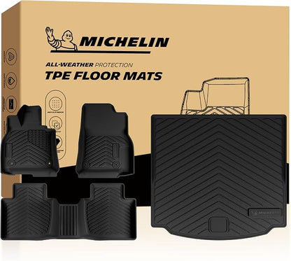 Michelin Premier Series Floor Mats & Trunk Liner for 2026 Mazda CX-5 (Not Fit 2017-2025 Model), All-Weather Floor Liner & Trunk Mat, Custom Fit, Durable TPE
