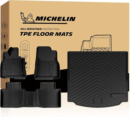 Michelin Premier Series Floor Mats & Trunk Liner for 2026 Mazda CX-5 (Not Fit 2017-2025 Model), All-Weather Floor Liner & Trunk Mat, Custom Fit, Durable TPE