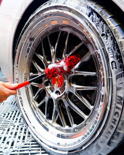 Wheel Brushes for Cleaning Wheels (4 Pro Pack)- 2X Soft Wheel Cleaning Wool Brush, Detailing Brush and Stiff Tire Brush, Scratch Free Durable Car Wheel Rim Brush Kit for Car Rim and Tire Detailing