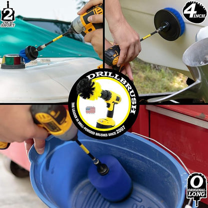 Aquatic All-Purpose Cleaning Brush Set - Medium Stiffness Blue Brushes - Long Reach Extension Attachment Kit - Aquarium Cleaning Products - Fish Tank Cleaner Brushes - Boat Scrub Brush - Hull Scrubber