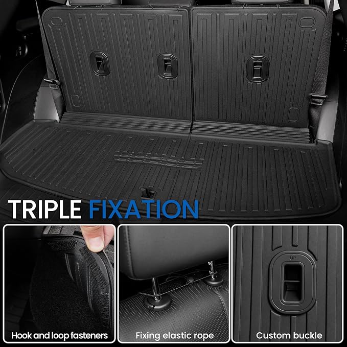 Floor Mats Set for 2026 Hyundai Palisade Hybrid 7/8 Seats (Not Fit Gas), All Weather TPE Backrest Mat Cargo Mat Floor Liner Accessories, Waterproof and Durable Car Mats