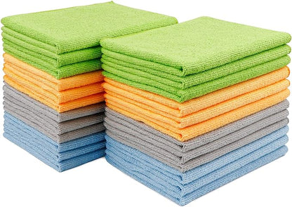AIDEA Microfiber Cleaning Cloth 24 Pack, Microfiber Towels for Cars, Soft & Absorbent Cleaning Rags, Premium Lint Free Shop Towels for House, Kitchen, Car, 12inx16in