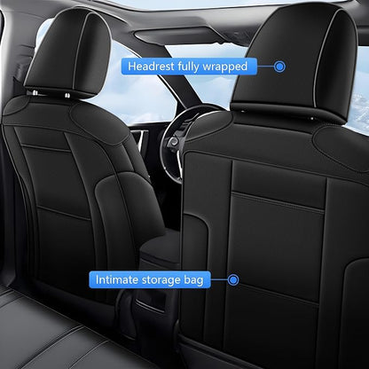 TTX LIGHTING Custom Fit Seat Covers for Toyota Corolla Cross Hybrid 2023 2024 2025 2026 SE,XES,Full Set Faux Leather Cross Hybrid Seat Covers Black&Grey