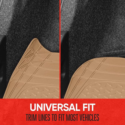 Motor Trend FlexTough Defender Floor Mats for Cars & TrunkShield Trunk Mat Set, Next-Gen Deep Dish Heavy Duty Car All Weather, Rubber Set Auto Truck Van SUV B09VYBHPDK