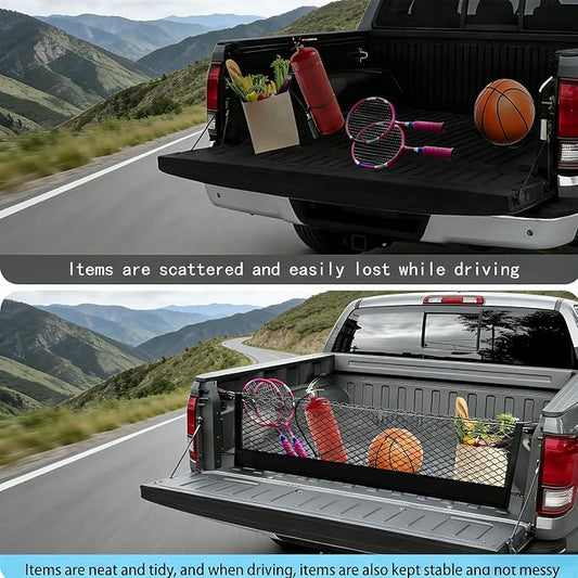 Envelope Style Truck Cargo Net Compatible with Chevy Colorado & GMC Canyon 2023 2024 2025 2026 Accessories, Heavy Duty Carabiners Highly Elastic Truck Bed Mesh Cargo Net