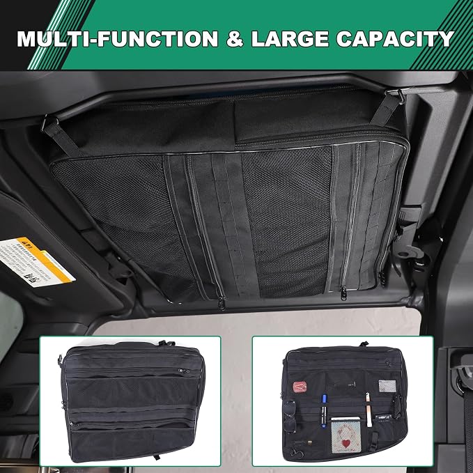 Car Sunroof Organizer Bag Compatible with 2024 2025 Hummer EV Hardtop Roof Panel Storage Bag Waterproof Foldable Multi-Function Car Rooftop Carrier Sunroof Storage Bags (Front Right Side)