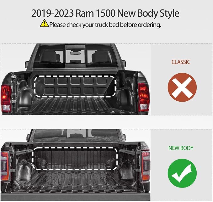 OEDRO Soft Roll Up Truck Bed Tonneau Cover Compatible with Dodge Ram 1500 New Body Style 2019-2026 6.4 ft Bed Without Rambox
