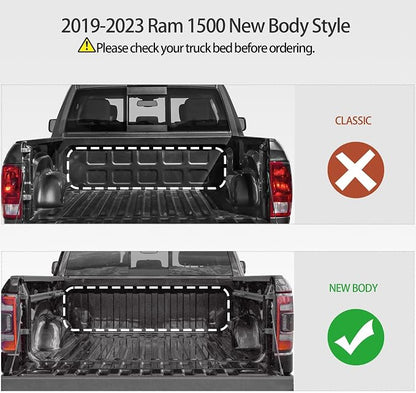 OEDRO Soft Roll Up Truck Bed Tonneau Cover Compatible with Dodge Ram 1500 New Body Style 2019-2026 6.4 ft Bed Without Rambox