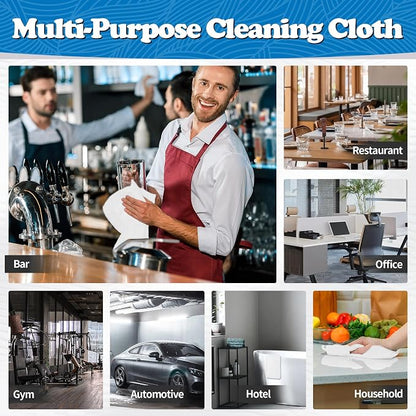 FIXSMITH Microfiber Cleaning Cloth, Shop Towels Bulk, 24 Pack White Microfiber Towels for Cars, All-Purpose Absorbent Cleaning Rags, Dust Cloth for Automotive, Mechanic, Garage, Bar, 12 x 11 inch