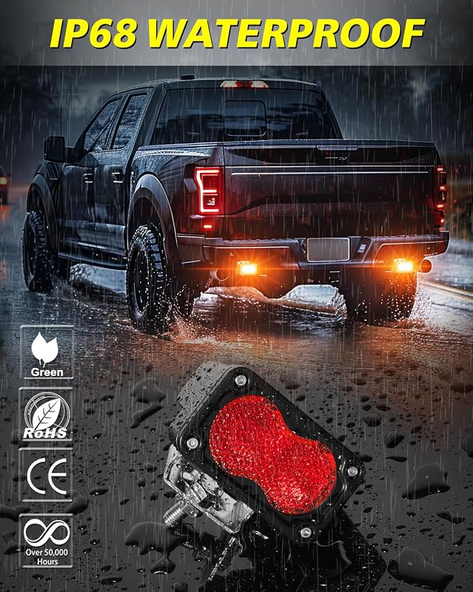 Red LED Pods 3" 40W Diffused CREE LED Pod Lights | Red LED Chase Light Bars Fishing Hunting Emergency Safety Signal Trailer Lights for Truck Pickup Tractor Van Boat UTV
