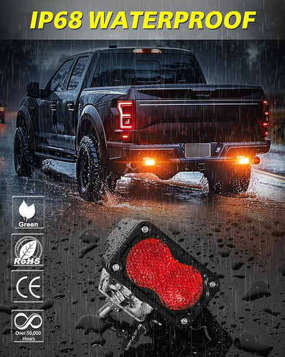 Red LED Pods 3" 40W Diffused CREE LED Pod Lights | Red LED Chase Light Bars Fishing Hunting Emergency Safety Signal Trailer Lights for Truck Pickup Tractor Van Boat UTV
