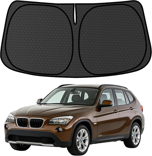 X1 E84 Customized Windshield Sun Shade for 2011 2012 2013 2014 2015 X1 E84 Front Window Sunshade Visor Protector Foldable Blocks UV Rays Keep Car Cooler Accessories