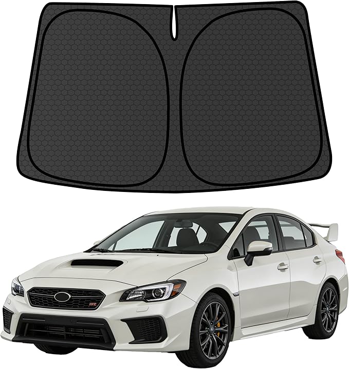Impreza WRX Customized Windshield Sun Shade for 2017-2023 Impreza WRX (Fit for Sedan | Hatchback | WRX STI) Front Window Sunshade Visor Protector Foldable Blocks UV Rays Keep Car Cooler Accessories