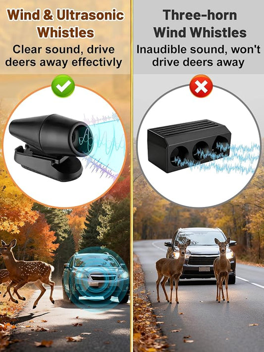 8PCS Wind & Ultrasonic Deer Safe Whistles for Vehicles - Deer Horn with Self-Adhesive Tape, Automotive Safety Kits for Car Avoid Collisions