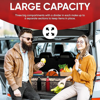 FORTEM Trunk Organizer with Cooler For SUV Car Trunk, Foldable Storage, Car Accessories for Women Men, Collapsible Bag, 600D Oxford, Non Slip Bottom, Straps, Soft Cover (105L)