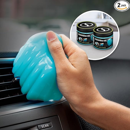 AUTO JOE Car Cleaning Gel, Automotive Dust Car Crevice Cleaner, Slime Auto Air Vent and Interior Detail Removal, Car Putty and Keyboard Cleaner (2-Pack, Unscented)