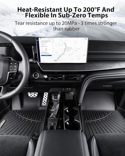 Floor Mats for 2025 2026 Nissan Armada & Infiniti QX80(Fit 7 and 8seat) with Trunk Mat 8PC TPE All-Weather Set - Custom Fit Non-Slip Floor+Cargo Liners Accessories