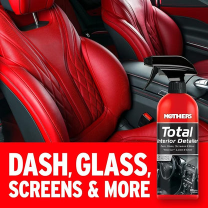 Mothers Total Interior Detailer, 24 oz. — Cleans & Protects Dash, Glass, Screens & More, Safe Ammonia-Free Formula Removes Dirt, Oily Film & Fingerprints Without Streaks or Residue (05434)