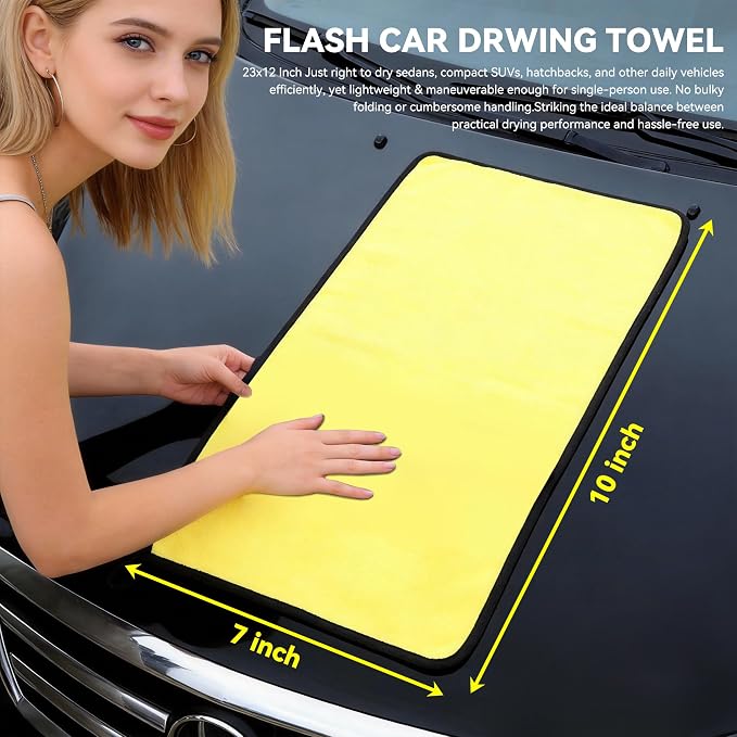 1 Pack Exterior Car Care Microfiber Cloths,Microfiber Drying Towels for Scratch-Free Car Wash, Quick Detail, Glass Cleaning, Extra Thick