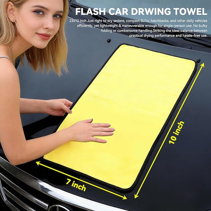 1 Pack Exterior Car Care Microfiber Cloths,Microfiber Drying Towels for Scratch-Free Car Wash, Quick Detail, Glass Cleaning, Extra Thick