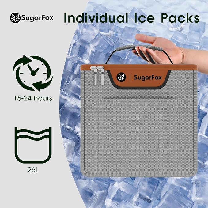 SugarFox Car Trunk Organizer for SUV, Heavy Duty Waterproof Trunk Organizer, Foldable Collapsible Car Organizer with Cooler, Multi-Compartment Large Trunk Organizer (95L), Gray-M003