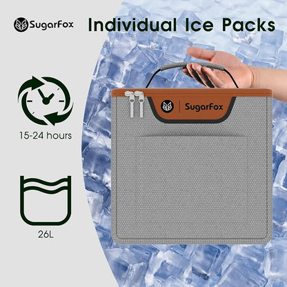 SugarFox Car Trunk Organizer for SUV, Heavy Duty Waterproof Trunk Organizer, Foldable Collapsible Car Organizer with Cooler, Multi-Compartment Large Trunk Organizer (95L), Gray-M003