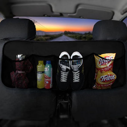 FH Group E-Z Travel Multi-Pocket Trunk Organizer, (BLACK) Universal Fit, Waterproof Large Capacity Hanging Car Organizer Seat Back Protectors Multi-Pocket Car Travel Storage Durable Foldable Storage