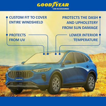 Goodyear Foldable Windshield Sunshade for Ford Escape 2020-2026, Car Accessories, Sunshade Cover, Sun Shade Car Windshield, Window Sun Blocker - GY008295