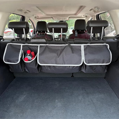 Trunk Organizer - Car Organizer, Foldable Trunk organizer for SUV/MPV/Truck, Collapsible Car Storage Bag with 4 Pockets, Black, 40.16"×11.02"